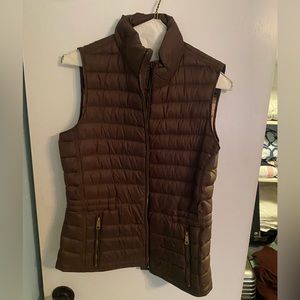 Brown Burberry puff vest